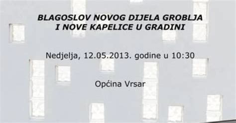 Vrsar Blagoslov Novog Dijela Groblja I Nove Kapelice U Gradini