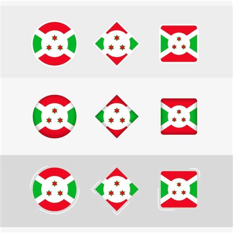 Premium Vector Burundi Flag Icons Set Vector Flag Of Burundi