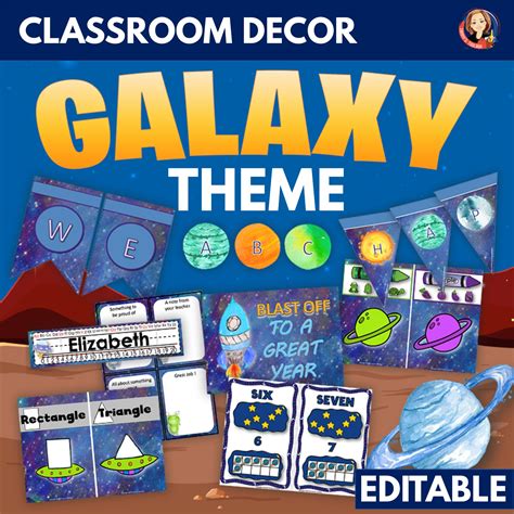 Classroom Decor Set in Galaxy Outer Space Theme | Made By Teachers