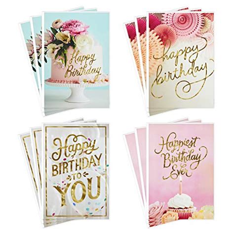 Hallmark Birthday Cards Assortment, Balloons, Cake, Flowers (12 Cards ...