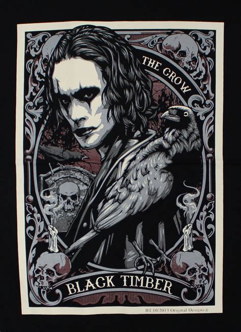 The Crow Comic book Movie 10 Black Timber Black T-shirt Sz.