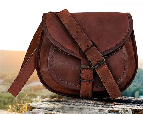 Leather Crossbody Women Vintage Style Genuine Brown Shoulder Bag