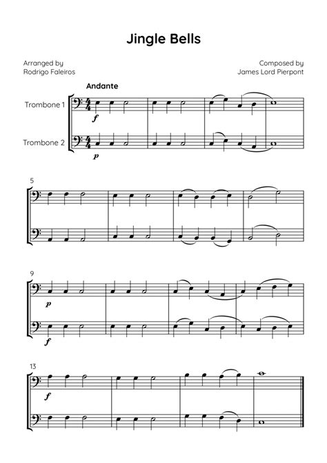 Jingle Bells Trombone Duet Digital Sheet Music Sheet Music Plus