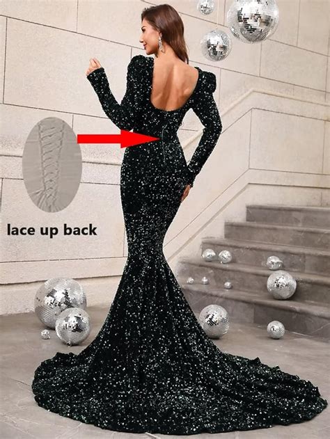 Black Sequin Mermaid Prom Dress