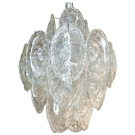 Lustre Italien En Verre De Murano Avec Feuilles Par Mazzega Ann Es