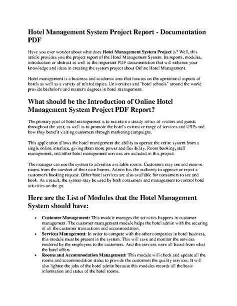 Hotel Management System Project 2