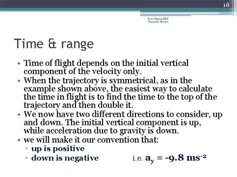 Projectile Motion 2 Yr 12 Physics BHS Projectile