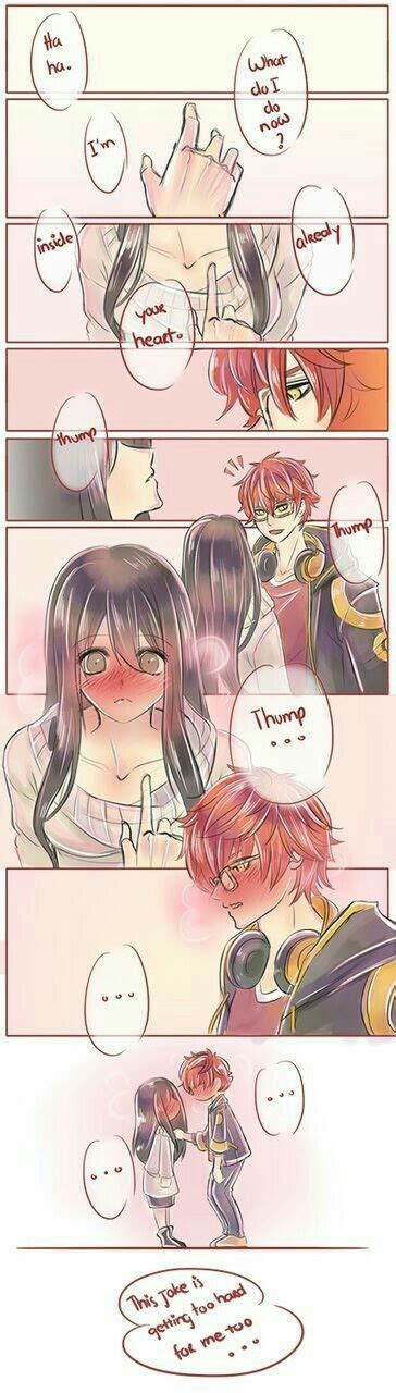 MC 707 Funny Text Comic Blushing Couple Mystic Messenger Mystic