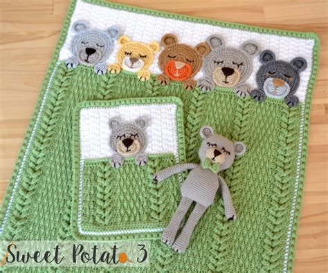 Sleep Tight Teddy Bear Set Crochet Pattern Sweet Potato