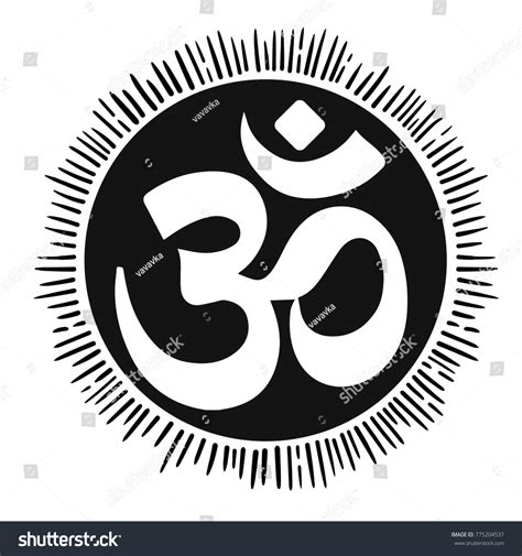 Vector Illustration Mantra Om Lineart Tattoo Stock Vector (Royalty Free ...