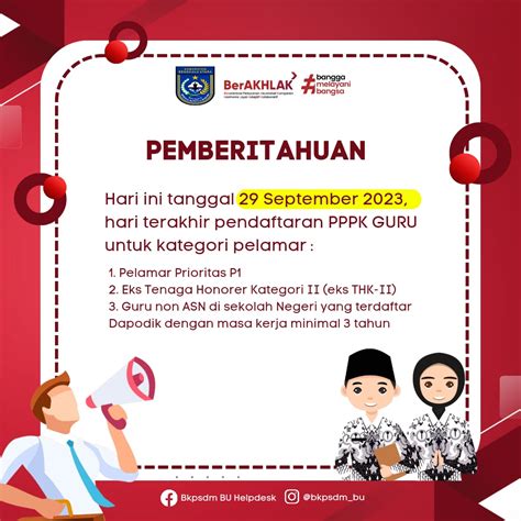 29 September 2023 Batas Akhir Pendaftaran Pppk Jf Guru Kategori Pelamar