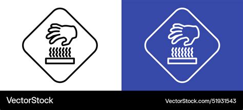 Hot Surface Caution Sign Indicating Risk Of Burn Vector Image