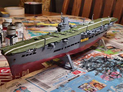 Almost finished restoring my dads HMS Ark Royal, this is the 3rd of 5 ships I am doing : r ...