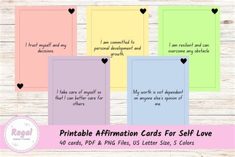 40 Printable Words Of Affirmation Cards For Self Love