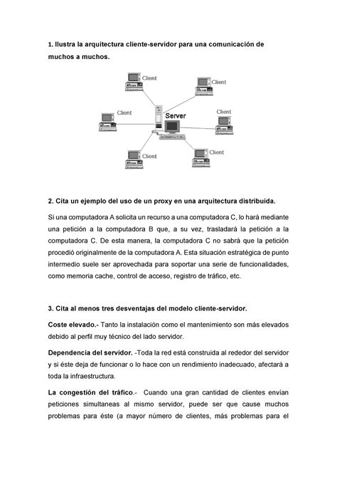 Deber 03 Quiz Arquitectura Cliente Servidor 1 Ilustra La Arquitectura Cliente Servidor