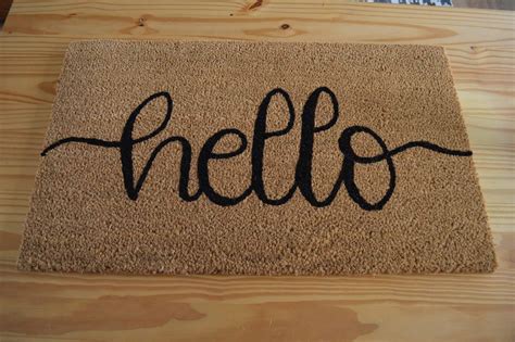 diy hand painted door mat tutorial  house living