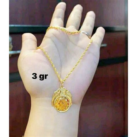 Jual Kalung Tambang Liontin Koin Berlapis Emas K Anti Karat Shopee