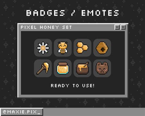 Twitch Badges / Pixel Art / Cute Honey Bit Sub Badges / Emotes - Etsy