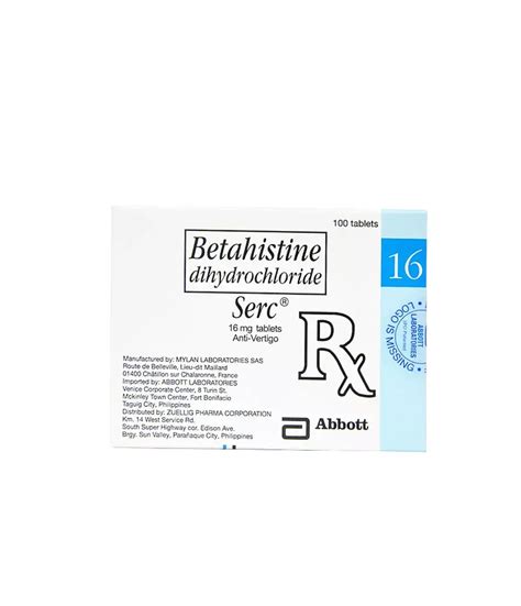 serc betahistine hydrochloride mg tablet  price   philippines