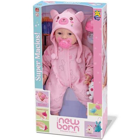 Boneca NEW BORN Brincando De Pijama Menina Acessorios Diver TOYS