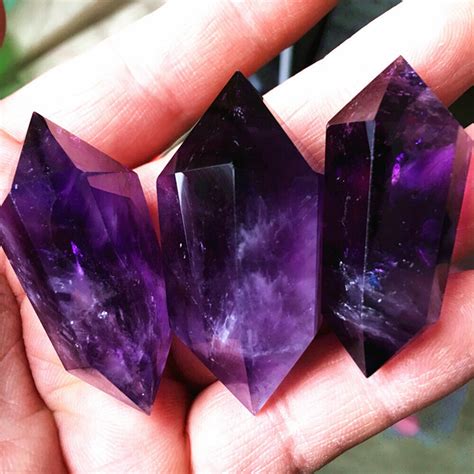 1PC Natural Purple Amethyst Quartz Crystal Point Wand Obelisk Healin