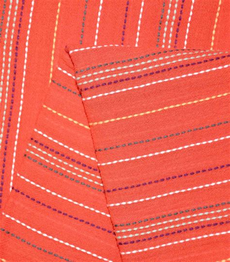 Orange Color Yarn Dyed Dobby Stripe Fabric FC 17 Dinesh Exports