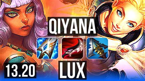 QIYANA Vs LUX MID 4 4M Mastery 8 Solo Kills 1800 Games