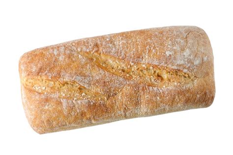 Fresh Baked Ciabatta Loaf Wheat Bread Isolated On White Background