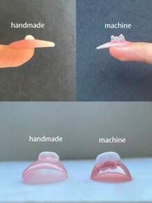 10pcs Handmade Tie Dye Nude Color Nail Tips Suitable For Students Fashionable For Summer