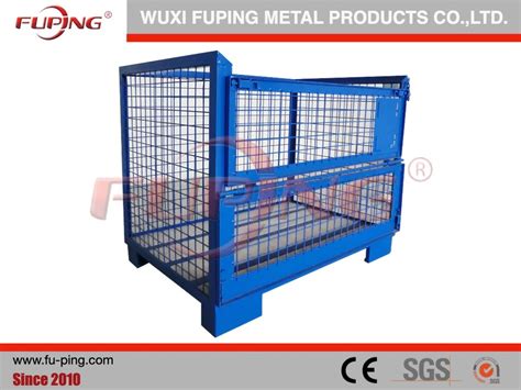 Mesh Box Wire Cage Metal Bin Storage Container Wire Mesh Pallet Crate Foldable Stackable Steel