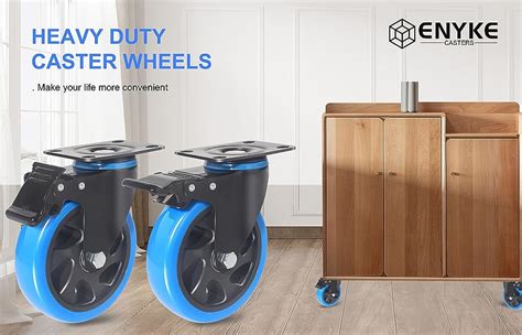 Inch Caster Wheels Lbs Heavy Duty Casters Set Of With Brake