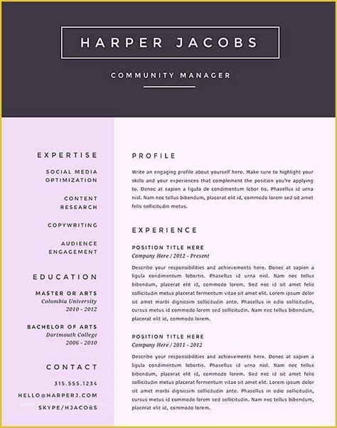 Free Creative Resume Templates Microsoft Word Of Free Creative ...