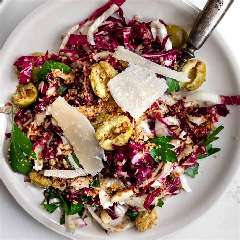 Simple Radicchio Salad With Lemon Parmesan Dressing Chef Sous Chef