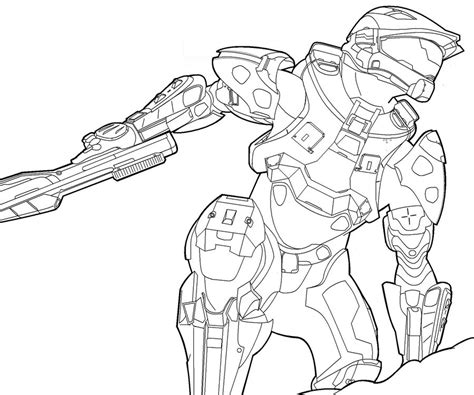 Halo 4 Master Chief Coloring Pages At Free Printable