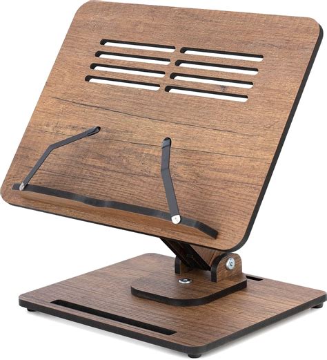 Vigo Wood Buchständer zum Lesen um 360 verstellbar Holz Laptopständer