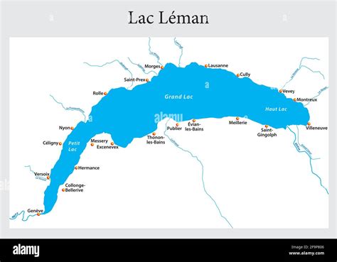 Petite carte du Lac Léman Suisse France Image Vectorielle Stock Alamy