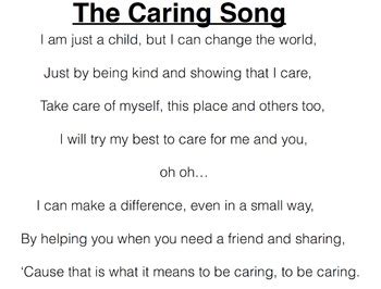 Caring Song by Songs by Janine Plunkett | Teachers Pay Teachers