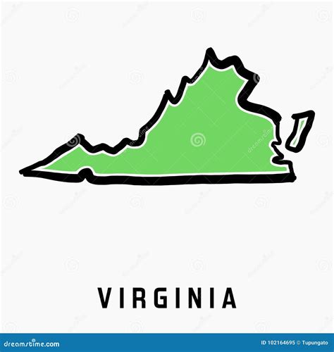 Virginia map outline stock vector. Illustration of shape - 102164695