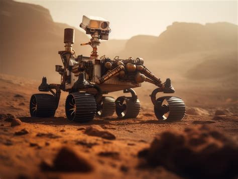 Rover en la superficie de Marte Exploración del planeta rojo Creado