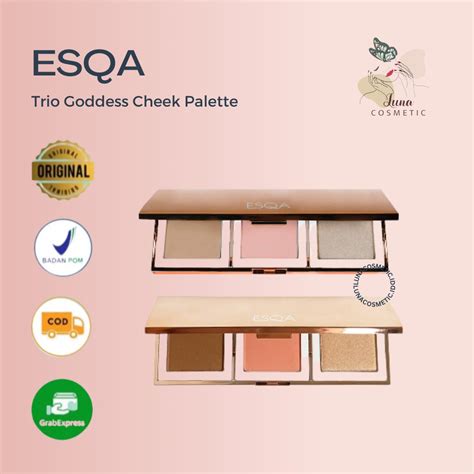 Esqa Trio Goddess Cheek Palette Bronzer Blush And Highlighter