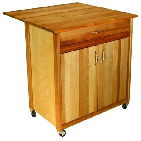 Catskill Craftsmen Natural Kitchen Cart With Butcher Block Top 51533