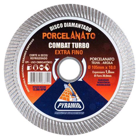 Disco Diamantado Porcelanato Combat Turbo 105mm Pyramid Disco De