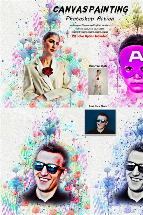 Canvas Painting Photoshop Action – MasterBundles