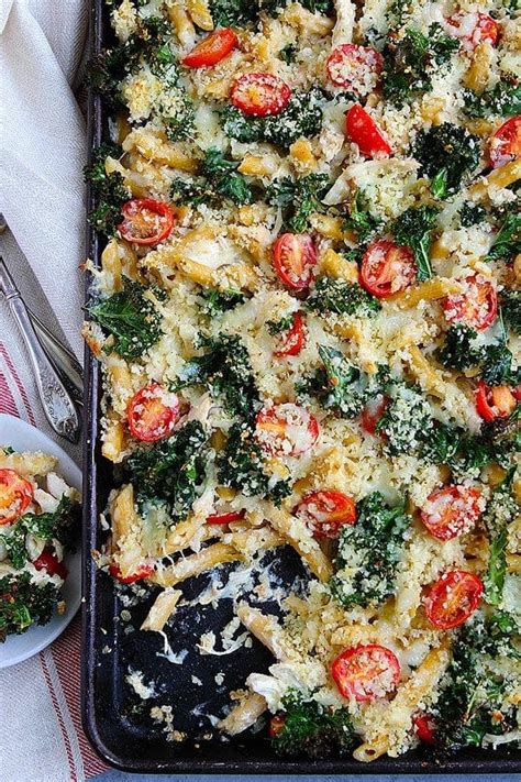 Sheet Pan Pasta Bake With Chicken And Kale Recipe Cart