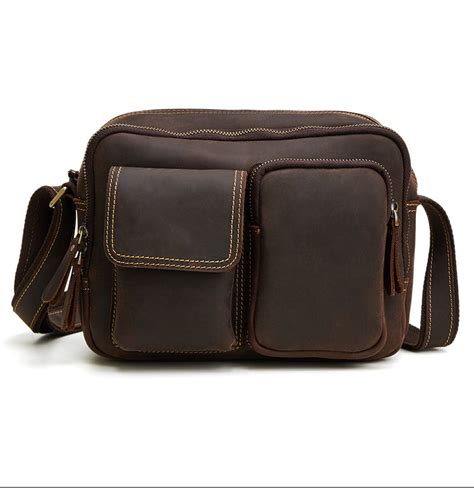 Vintage Cool Leather Mens Messenger Bags Shoulder Bag Crossbody Bags F