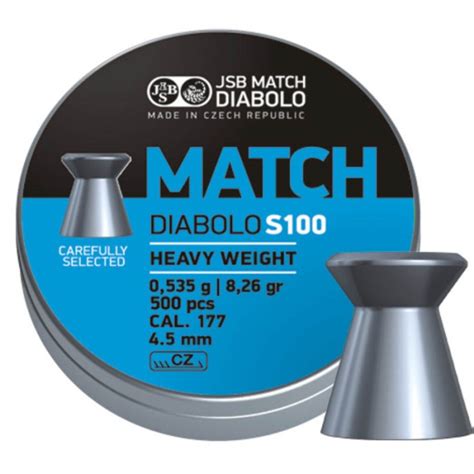 Пули для пневматики JSB Match Diabolo S100 4 5мм 0 535г 500шт