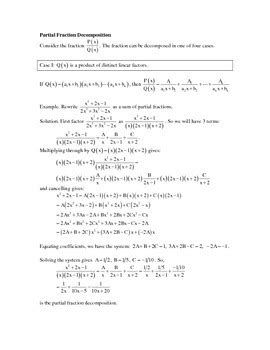 Partial Fractions Examples + Practice by Math Solutions Infinity