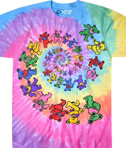 Grateful Dead Spiral Dancing Bears Tie Dye T Shirt Gratefuldeadshop