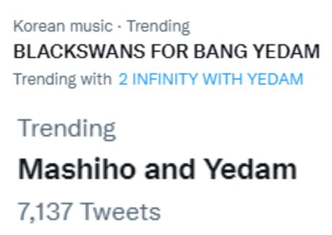 YEDAM CHARTS On Twitter MASHIHO AND YEDAM Is Trending With 7k Tweets