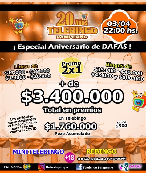 Telebingo Pampeano Presenta Sorteo Aniversario De Dafas Iss La Pampa